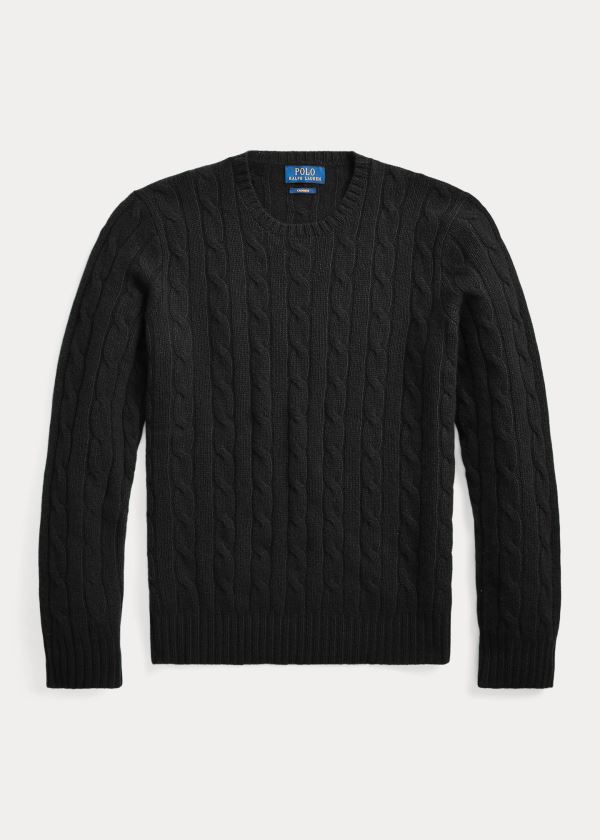 Sueter Polo Ralph Lauren Hombre Negros - Cable-Knit Cashmere - DSZXK4210